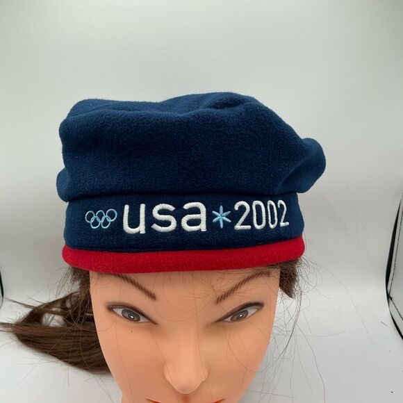 ROOTS 2002 Official Team USA Beanie Salt Lake Winter Games Fleece Beanie Hat - Picture 1 of 6